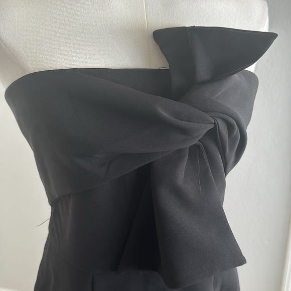 ALEXIA ADMOR Bow Tie Strapless Black‎ Sheath Dress Cocktail Party Wedding size 4 - Picture 6 of 11